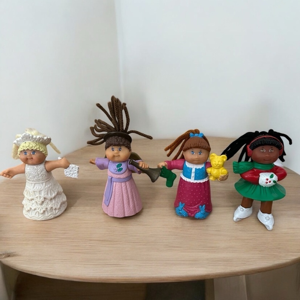 Vintage 90's Lot Of 4 Mini Cabbage Patch Kids Dolls Figurines McDonalds PVC Toys